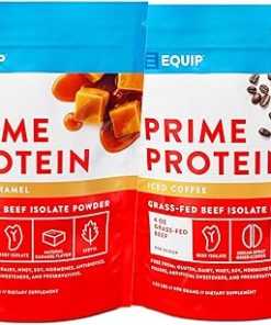 Equip Foods Prime Protein Powder – Salted Caramel & Iced Coffee – Grass Fed Beef Protein Powder Isolate – Paleo and Keto Friendly- Gluten Free Carnivore Protein Powder – Helps Build and Repair Tissue