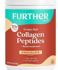Further Food Chocolate Collagen Peptides Powder- Grass-Fed Pasture-Raised Hydrolyzed Type 1 & 3 Protein