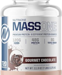 NutraOne Massone Mass Gainer Protein Powder Gain Weight Protein Meal Replacement (Gourmet Chocolate – 7 lbs.)