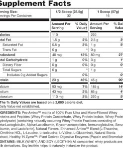 Healthy ‘N Fit 100% WHEY PRO-AMINO v2.0-Vanilla (2lb): 100% Whey Protein PLUS Peptides From America’s #1 Brand in Supplements- Technology and Purity. Vanilla 2