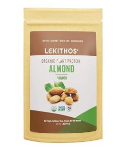 Lekithos Organic Almond Protein Powder – 3 lb – 15g Protein – Single Ingredient – Certified USDA Organic- Non-GMO Project Verified