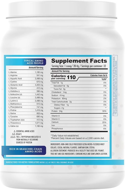 NuEthix Formulations Iso-Perfect Whey Protein Isolate Powder with 24g Protein- Naturally Sweetened with Stevia - Image 2