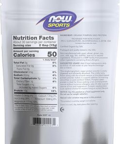 NOW Foods Sports Nutrition- Organic Pumpkin Seed Protein Powder With 10g of Protein 2