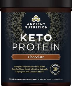 Ancient Nutrition Keto Protein Powder- KetoPROTEIN with Fats from Bone Broth and MCT Oil