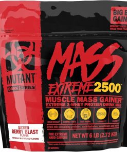 Mutant Mass Extreme Gainer – Whey Protein Powder – Build Muscle Size and Strength – High Density Clean Calories (Jacked Berry Blast- 6 lbs)
