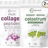 Micro Ingredients Multi Collagen Protein Powder 2 Pounds & Instant Colostrum Powder Bundle 2 Pack | Grass-Fed Collagen Peptides | Premium Bovine Mother’s First Milk
