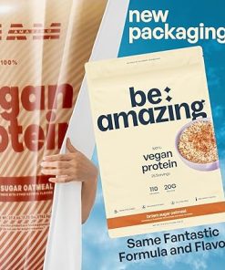 Be Amazing Vegan Protein Powder | 20g Plant-Based Protein with Prebiotics Fibers | Sugar-and-Gluten-Free Shake Mix- Low Carb Non-Dairy Smoothie | Brown Sugar Oatmeal 2