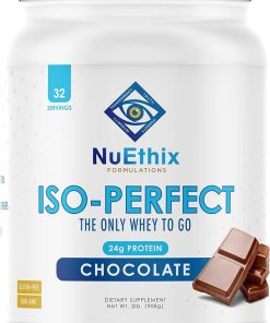 NuEthix Formulations Iso-Perfect Whey Protein Isolate Powder with 24g Protein- Naturally Sweetened with Stevia