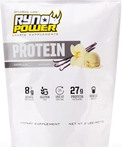 Ryno Power All Natural Whey Protein 2lb (20 Servings) ‘Vanilla’ – 100% Whey Protein Blend & No Fillers