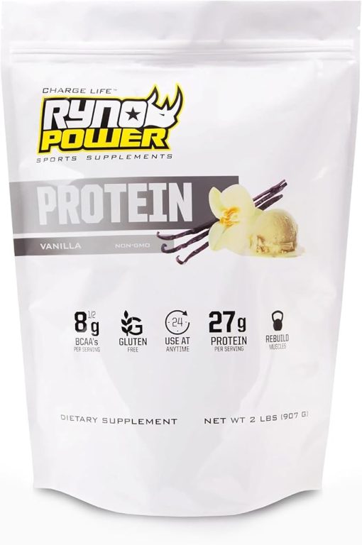 Ryno Power All Natural Whey Protein 2lb (20 Servings) 'Vanilla' - 100% Whey Protein Blend & No Fillers