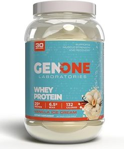 GenOne Whey Protein Powder Isolate- 25g Protein and 6.5g BCAAs per Serving