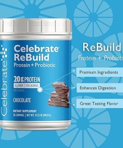 Celebrate Vitamins Rebuild Protein Powder with Probiotics & Prebiotics – 20g Whey Isolate Protein- High Fiber 2
