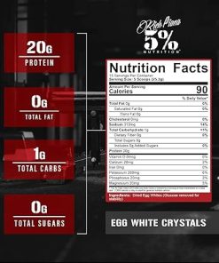 Rich Piana 5% Nutrition Egg White Crystals | 100% Pure Egg White Protein Powder | 20 Grams of Protein | Mixes & Stores Easily | 0.84 lbs- 15 Servings (Unflavored) 2