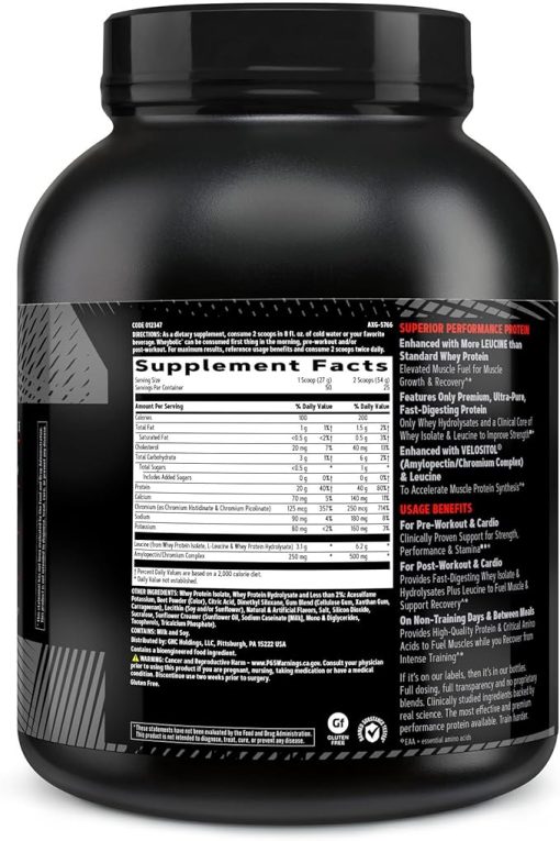 GNC AMP Wheybolic Whey Protein Powder Isolate with BCAA | Targeted Muscle Building and Workout Support Formula | Gluten Free | Strawberries and Cream | 25 Servings - Image 2