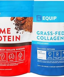 Equip Foods Prime Protein Powder Chocolate & Grass Fed Collagen Powder Unflavored