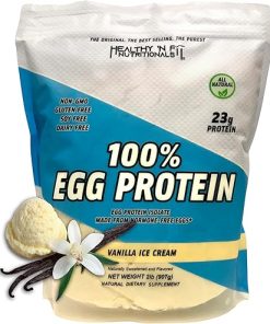 Healthy ‘N Fit 100% Egg Protein- Vanilla Ice Cream (2lb): 100% Egg White Protein Plus Natural Peptides. Pure- All Naturally Sweetened Protein