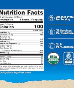 Nutricost Organic Rice Protein Powder (2 LB) – Gluten-Free- Non-GMO (from Brown Rice) 2