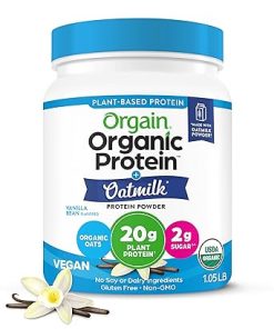 Orgain Organic Vegan Protein Powder + Oat Milk- Vanilla Bean – 20g Plant Based Protein