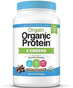 Orgain Organic Vegan Protein Powder + Greens- Creamy Chocolate Fudge (1.94lb) Organic Protein + Superfoods Powder 2