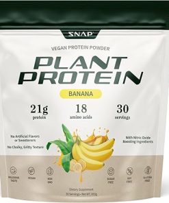 Snap Supplements Organic Plant Based Vegan Protein Powder Nitric Oxide Boosting Protein Powder- BCAA Amino Acid for Muscle Growth