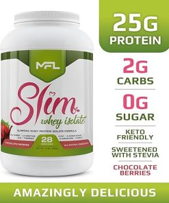 MFL Slim WHEY Protein Powder | 28g Protein | Low Carbs | Slimming Nutritional Shake | Sweetened with Stevia | 2 lbs. (Chocolate Berries) 2