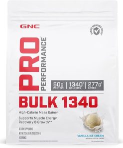 GNC Pro Performance Bulk 1340 Mass Gainer Protein Powder | Gluten Free | Banned Substance Tested | Packaging May Vary | Supports Muscle Energy- Recovery and Growth | Vanilla Ice Cream | 9 Servings 2