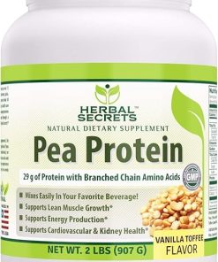Herbal Secrets Pea Protein Powder Vanilla Toffee Flavor 2 lbs (Non-GMO)