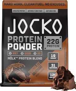 Jocko Fuel Mölk Whey Protein Powder 22g Protein – Low Sugar Monk Fruit Blend – Muscle Recovery & Growth- Packaging May Vary (31 Servings