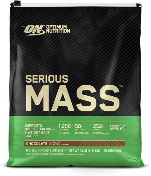 Optimum Nutrition Serious Mass Weight Gainer Protein Powder & Gold Standard 100% Whey Protein Powder- Double Rich Chocolate - Image 2