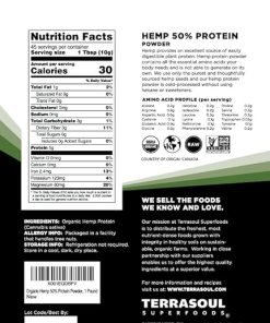 Terrasoul Superfoods Organic Hemp Protein Powder (50% Protein)- 2 Pounds 2