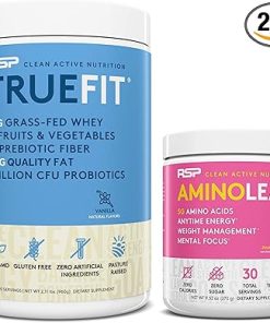 RSP NUTRITION TrueFit Protein Powder (Vanilla 2 LB) with AminoLean Pre Workout Energy (Pink Lemonade 30 Servings)