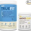 RSP NUTRITION Vegan AminoLean Pre Workout Energy (Pineapple Coconut 25 Servings) with TrueFit Protein Powder (Vanilla 2 LB)
