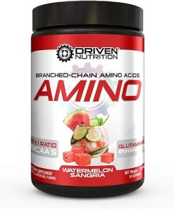 Driven Amino Branched-Chain Amino Acid with Glutamine – 2:1:1 BCAA Ratio- 4g Leucine – Train Harder & Longer – Increase Muscle Mass