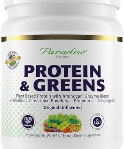 Paradise Herbs ORAC Energy Protein & Greens Powder- Antioxidant Power of 24 Servings of Fruits & Vegetables in 1 Scoop + 20g Protein