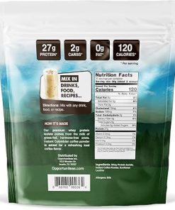 Opportuniteas Grass Fed Coffee Whey Protein Isolate Powder – 27g Protein Powder Without Artificial Sweeteners- 60mg Caffeine 2