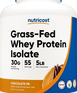 Nutricost Grass-Fed Whey Protein Isolate (Chocolate Peanut Butter- 5LBS) – Non-GMO