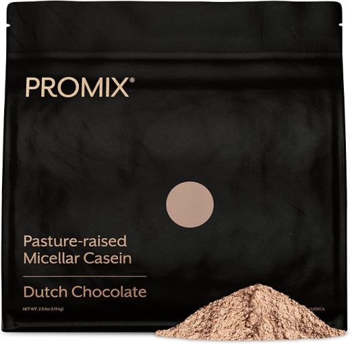 Promix Casein Protein Powder- Chocolate - 2.5lb Bulk - Grass-Fed & 100% All Natural - Slow & Sustained Recovery ­Post Workout Fitness - Shakes