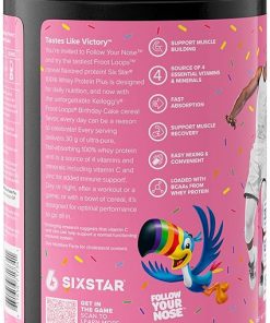 Six Star Whey Protein Powder Plus | Muscle Building & Recovery Plus Immune Support | Muscle Builder for Men & Women | Kellogg’s Froot Loops Birthday Cake Flavor | 1.5lb 2