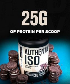 Jacked Factory Authentic ISO Grass Fed Whey Protein Isolate Powder – Low Carb- Non-GMO Muscle Building Protein w/No Fillers (Cookies & Cream 2