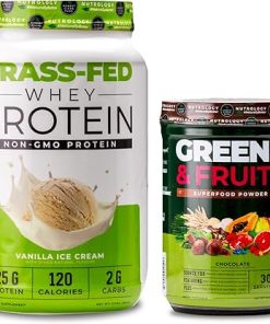Nutrology Greens & Fruits Powder-Naturally Sourced Superfood- Chocolate (30 Servings) Grass Fed Whey Protein Powder