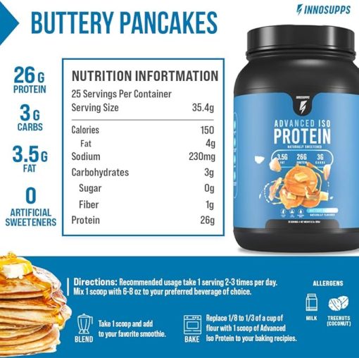 InnoSupps Advanced Iso Protein | 100% Whey Isolate Protein Powder | No Artificial Sweeteners| Low Fat- Low Carbs | 25g of Protein | Hormone Free - Image 2