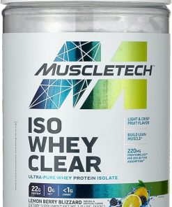 Muscletech Clear Whey Isolate Protein Powder Bundle – Lemon Berry Blizzard and Orange Dreamsicle Flavors- 22g Protein 2