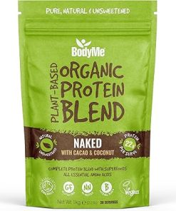 BodyMe Organic Vegan Protein Powder Blend | Raw Cacao | 2.2lb 1kg | UNSWEETENED with 3 Plant Proteins