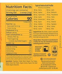 Sunwarrior Vegan Organic Protein Powder Plant-Based 5 Superfood Quinoa Chia Seed Soy Dairy Gluten- & Synthetic Free Non-GMO Unflavored 15 Servings Classic Plus 2