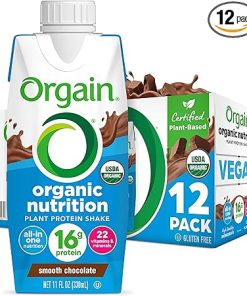 Orgain Organic Nutritional Vegan Protein Shake- Smooth Chocolate – 16g Plant Based Protein