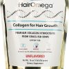 DrFormulas HairOmega Collagen for Hair Growth Protein Powder- Peptides from Bovine Collagen Hydrolysate – Unflavored/Tasteless