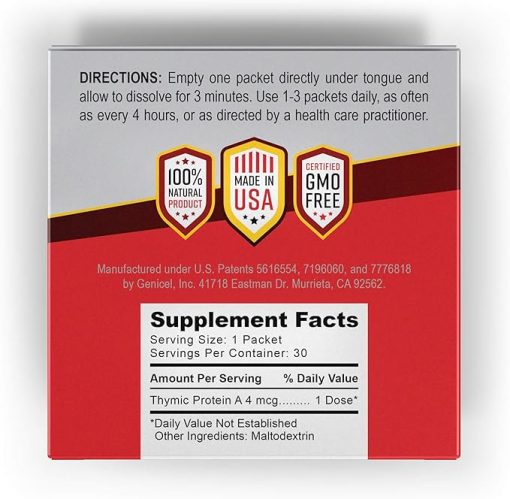 Thymic Protein A Powder Packets (4 McG TPA) – Immune System Support Supplement - All Natural- Non-GMO Formula - 30 Packets - Image 2