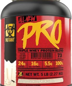 Mutant Pro – Triple Whey Protein Powder Supplement – Time-Released for Enhanced Amino Acid Absorption – Decadent Gourmet Flavors (Vanilla Milkshake- 5 lbs)