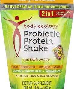 Body Ecology Probiotic Protein Shake Powder | Fermented Protein Dietary Supplement | Non-GMO | Gluten Free | Soy Free | No Sugar Added | 15g of Protein | Protein Powder | Resealable 18.52 OZ