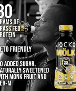 Jocko Mölk 30g Grass Fed Protein Shakes – No Added Sugar Protein Drinks KETO Friendly – Ready to Drink 12 FL Oz (Pack of 12) Banana Cream 2
